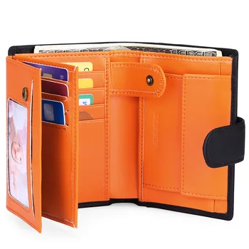 Мужской кошелек с короткой RFID-противоугонной щеткой, Многофункциональный кожаный кошелек с несколькими отделениями для карт, сумка для карт в тон
