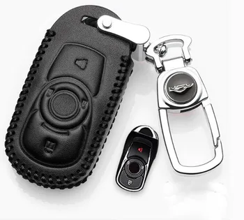 Чехол для автомобильных ключей из натуральной кожи для Buick Envision 20T, 4-кнопочный смарт-пульт дистанционного управления, сменные кошельки для ключей, защитный чехол
