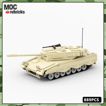 Военная серия MOC Bricks WWⅡ Leopard A4 Основной боевой танк, строительный блок, модель-коллаж, Поделки, детские игрушки, хобби, Праздничные подарки
