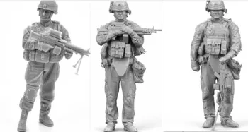 Современные солдаты США в масштабе 1/35 патрулировали 3 человека, миниатюры, набор моделей из смолы, бесплатная доставка