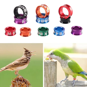 10шт Алюминиевое кольцо для ног с птичьими попугаями, идентификационная этикетка для соревнований на открытом воздухе, кольцо для ног с номером, тренировочный инструмент 4-7 мм в случайном порядке