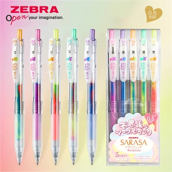 Лимитированная ZEBRA JJ75 Невероятная Градиентная Гелевая Ручка Мечтательного Смешанного Цвета Rainbow Color Student Drawing Gel Pen 0.5 мм для Ручного Счета