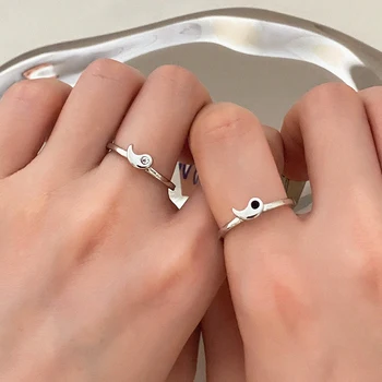 ZOVOLI Серебряные кольца для пары из титана Тайцзи черного и белого цветов для влюбленных, кольца на палец, подарки для свадебной вечеринки, модные украшения
