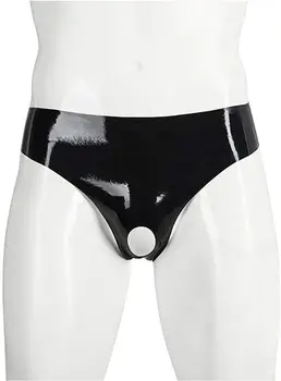 Сексуальные мужские резиновые латексные шорты, трусы, нижнее белье с отверстием для пениса ручной работы