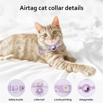Для защитного чехла Airtag Нейлоновые цветы, петля для ошейника для домашней кошки, петля для устройства отслеживания местоположения Apple GPS Finder, защита от потери устройства отслеживания местоположения