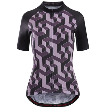 Новая летняя женская 3D визуальная рубашка из джерси для верховой езды, велосипедная одежда серого цвета с коротким рукавом