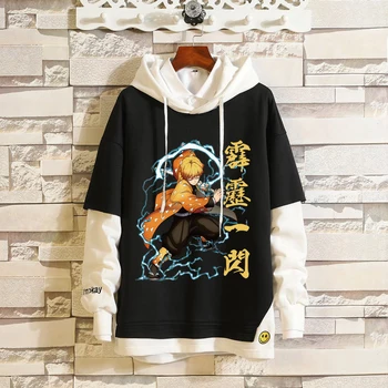 Аниме Demon Slayer Harajuku Толстовки Мужские / Женские Пуловеры, костюм для косплея, толстовка с капюшоном, верхняя одежда унисекс, одежда оверсайз