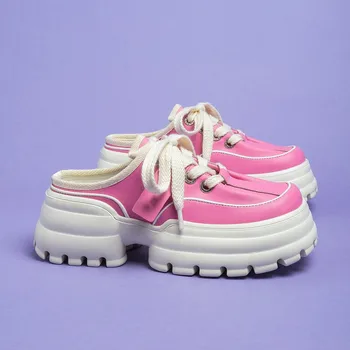 Летняя Парусиновая Обувь для Женщин Без Застежки, Вулканизированная Обувь на шнуровке, Женские Дизайнерские Тапочки Zapatillas Mujer, Женская Мода
