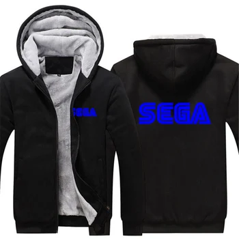 Логотип Sega 2023, Новые мужские удобные утепленные куртки с длинными рукавами, толстовки, свитшоты на молнии, Модный спортивный костюм, пальто с капюшоном