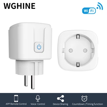 WGHINE WiFi умная розетка EU Socket Дисплей Таймер AlexaGoogle Домашнее Голосовое Управление Электрическая Розетка