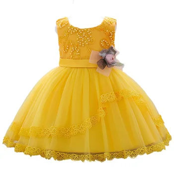 Платье На 1-й день рождения для маленьких девочек от 1 до 2 лет, платья принцессы для свадебной вечеринки, детская праздничная одежда для крестин