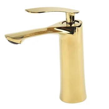 Золотой кран Латунный Кран для умывальника, установленный на бортике, кран для горячей и холодной воды, смеситель для ванной с водопадом, для обеих комнат