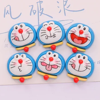 Каваи 10ШТ Аксессуар из смолы Doraemon с милым мультяшным выражением Лица, чехол для телефона, нашивка, заколка, ювелирные изделия, креативное украшение, Новые Игрушки, Подарок
