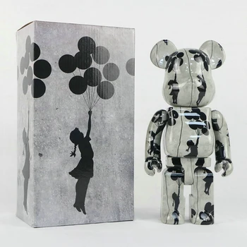 Медвежий кирпич 400% 28 см, модная игрушка-кукла Banksy Balloon Girl BE@RBRICK, подарок на День Святого Валентина, ручное украшение рабочего стола