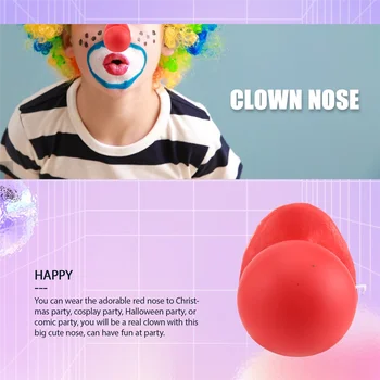 3шт Красный Клоунский нос, Гудящий, Скрипящий Клоунский нос с эластичной веревкой для взрослых, Аксессуары для костюмов для косплея на Хэллоуин