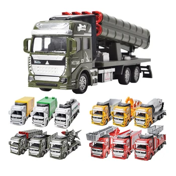 Миниатюрные модели грузовиков 1: 48, игрушечные инженерные машины из сплава, автоцистерна, мусоровоз, экскаватор, подарочные игрушки для мальчиков