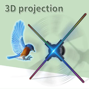 56 СМ 3D Голограммный Проектор Рекламный Дисплей Вентилятор Wifi Светодиодная Вывеска Голографическая Лампа Плеер Видеореклама Магазин Бар Вечеринка Подсветка логотипа