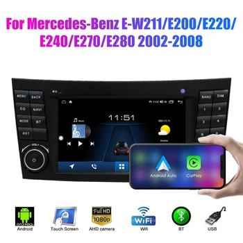 2 Din Android Автомобильный Радиоприемник Для Benz E-W211/E200 2002-2008 Автомобильный Стерео Автомобильный Мультимедийный Видео DVD-плеер GPS Навигация Carplay