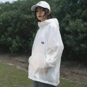 Новая осенняя Женская куртка с капюшоном, Солнцезащитный Крем, Женская Ветровка, Корейский Свободный бренд, Студенческий Полиэстер, Тренд Simply