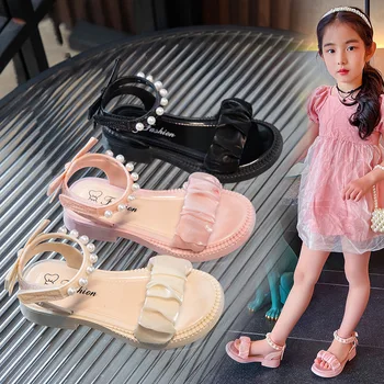 Сандалии для девочек Sandalias / Летние модные туфли принцессы 2023 года; Студенческая обувь на мягкой подошве; обувь для девочек; Детская обувь для девочек босоножки