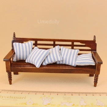 1 комплект Классической деревянной миниатюрной подушки для кукольного домика и дивана на 1/12 BJD, OB11, Obitsu 11, Аксессуары для кукольной мебели, Игрушки