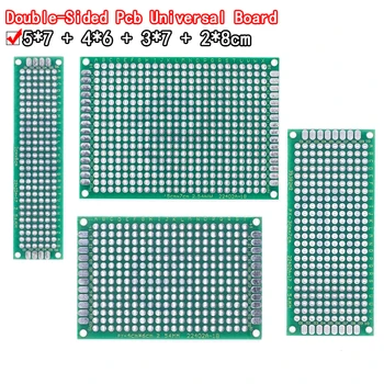 Дропшиппинг 4шт 5x7 4x6 3x7 2x8 см двухсторонний Медный прототип печатной платы Универсальная Плата из Стекловолокна для Arduino