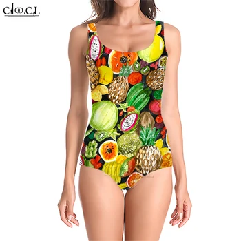 CLOOCL Новый модный купальник серии Hawaii Fruit Party Пляжная одежда с принтом без рукавов и спинки, купальный костюм, Монокини, прямая поставка