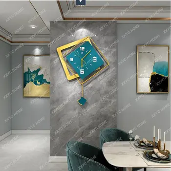 Легкие Роскошные Настенные часы-качели для гостиной в скандинавском минималистичном стиле Украшения дома Модные Цифровые Часы Horloge Room Decor FY87YH