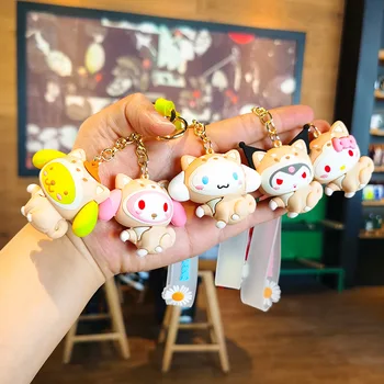 Sanrio Милая Кукла Подвеска Аниме Фигурки Hello Kitty Рюкзак для переодевания Брелок Для ключей Пара Сумок Подвеска для ключей Подарки на День Рождения