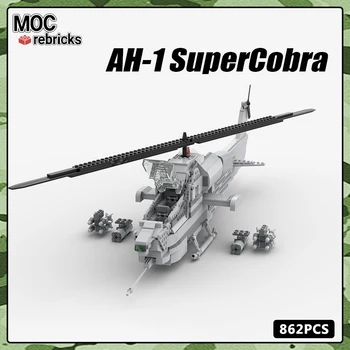Военная серия МС ах-1 SuperCobra противотанковые вертолеты строительный блок модель набор DIY набор игрушек для детей рождественские подарки