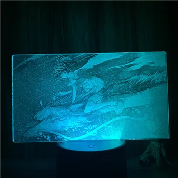 3D ночник Анимированный Реальная версия. Унесенные призраками Верхом на драконе Фигурка 7 Цветов Сенсорная Оптическая иллюзия Лампа Подарочный декор Модель