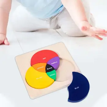 Трехцветные блоки-пазлы, Дошкольная Цветная игра для малышей, мальчиков и девочек в возрасте от 3 лет