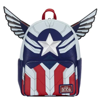 Disney Loungefly Marvel, окружающий Сокол Капитан Америка Рюкзак для мальчиков и девочек Школьная сумка