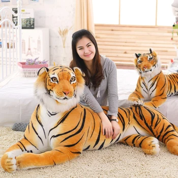 Плюшевая кукла с тигром большого размера, мягкая подушка, Рождественский подарок для детей, 30-110 см, высококачественная мягкая игрушка с гигантским белым тигром, Милая малышка