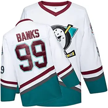 Мужские хоккейные майки Adam Banks 99 # Mighty Ducks Movie, сшитые из белого S-3XL