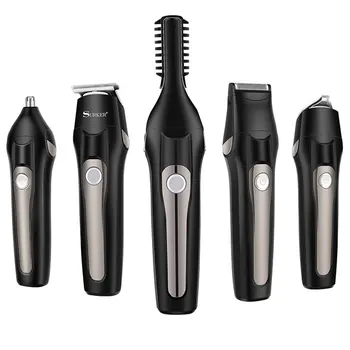 Профессиональный электрический ЖК-дисплей 5в1, триммер для волос, тример для бороды, мужской станок для стрижки волос, инструмент для отделки усов на лице