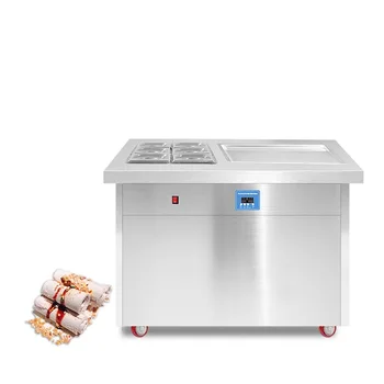 Машина для приготовления мороженого Mk-pf1s-6c De Rodillos с педальной системой размораживания, одинарная сковорода с 6 контейнерами для фруктов, Мексика, Cfr By Sea