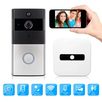 Видеодомофон для дома Wi-Fi Беспроводная смарт-камера IP-монитор Ночной дверной звонок 720P Видеодомофон с двусторонним аудио управлением приложением