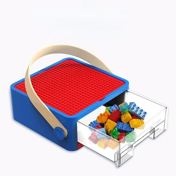Новый Портативный Переносной ящик для хранения строительных блоков, Штабелируемый органайзер для игрушек, бардачок, Напольная игрушка из строительных блоков с мелкими частицами, подарок