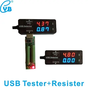 USB-тестер постоянного тока 3,2-30 В и резистор Вольтметр Амперметр Монитор емкости Тестер мощности Измеритель тока напряжения разрядного резистора