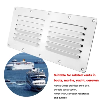 Вентиляционная панель из нержавеющей стали 304, прямоугольная решетчатая вентиляционная решетка для вентиляции морских яхт-RV Caravan 231x115 мм
