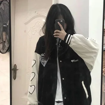 Весенний американский бомбер Y2k Одежда Куртка Женские тренчи Harajuku Корейское пальто Оверсайз Уличная мода Бейсбольные куртки