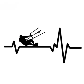 Кайтбординг Кайтборд Heartbeat Lifeline виниловые наклейки для автомобиля черного /серебристого цвета 14см * 6см