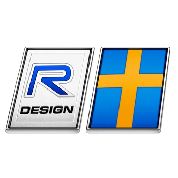 Задняя Наклейка RDESIGN Наклейка На Багажник Надпись Шведского Флага Эмблема AWD Для Volvo XC90 XC60 XC40 S90 V90 D5 D2 Наклейка VOLVO