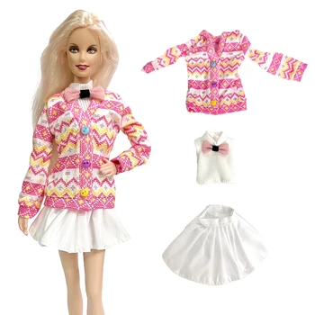 3 Предмета/Комплект, Розовая Куртка + Мини-Юбка + Топ Для 11,8-дюймовой Куклы BJD, Повседневная одежда для Куклы Барби, Аксессуары, Игрушки