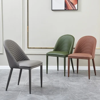 Скандинавские обеденные стулья из искусственной кожи для кухонной мебели Легкий Роскошный обеденный стул со спинкой для ресторана Дизайнерский стул для дома