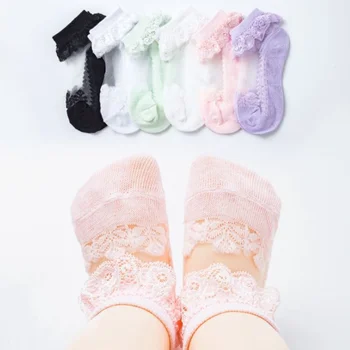 3 пары модных кружевных носков с оборками для маленьких девочек, дышащие носки с дезодорантом, впитывающие пот
