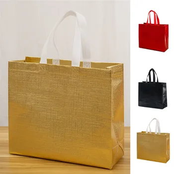 Нетканая женская сумка для покупок, Многоразовая сумка для деловой одежды, дорожная сумка для хранения, блестящие подарочные пакеты, женская сумка для покупок