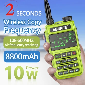 ABBREE AR-518 Ham CB Radio Air Band Беспроводная Копировальная Частота Walkie Talkie 108-660 МГц Полнодиапазонная Зарядка Type-C Двухстороннее Радио