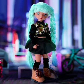 кукла Планктон 30 см - Голубые волосы, подвижная кукла-девочка с шарнирами 360 °, сменная кукла, детские игрушки, подарки-сюрпризы для мальчиков и девочек